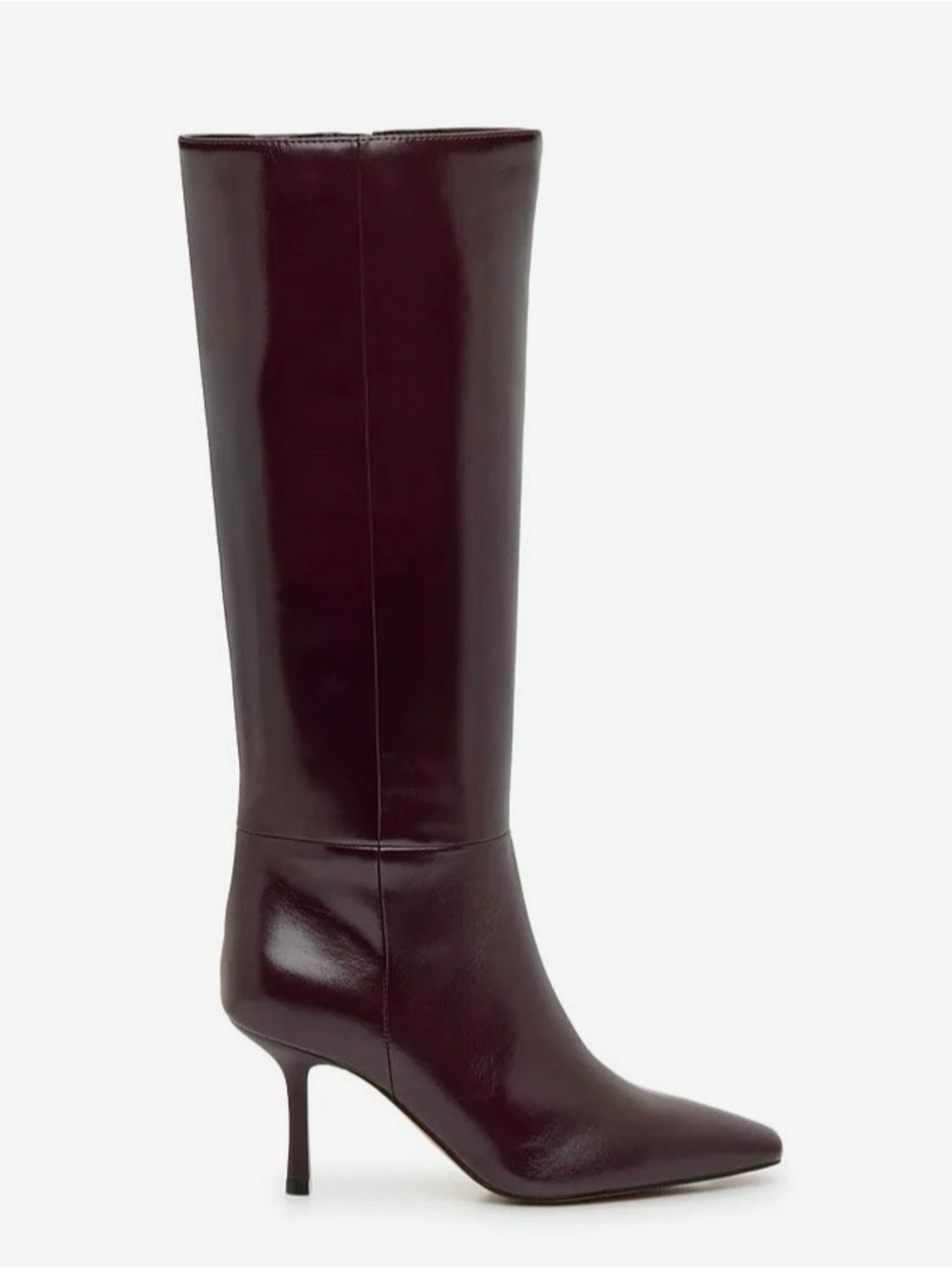 Mix No. 6 Tall Pointed-Toe Leather Boots - Burgundy